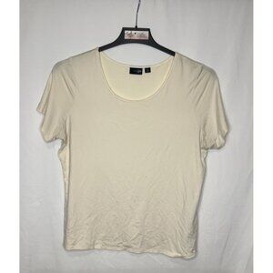 East 5th Essentials Women's Size XL Ivory/Cream Pullover Short Sleeve Top Blouse